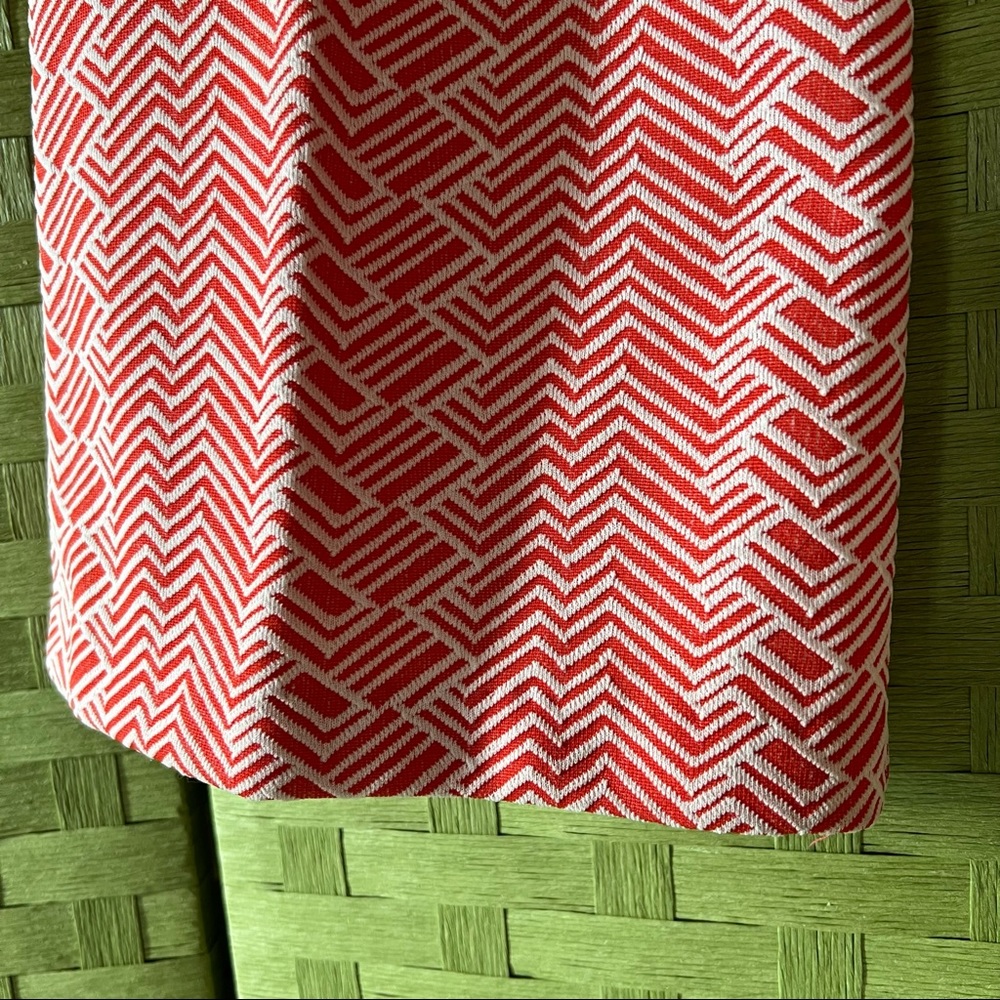 SOLD 1970s polyester red & white chevron high waist wide leg - Picture 5 of 10